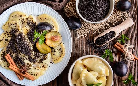 Pierogi z białym makiem i ryżem